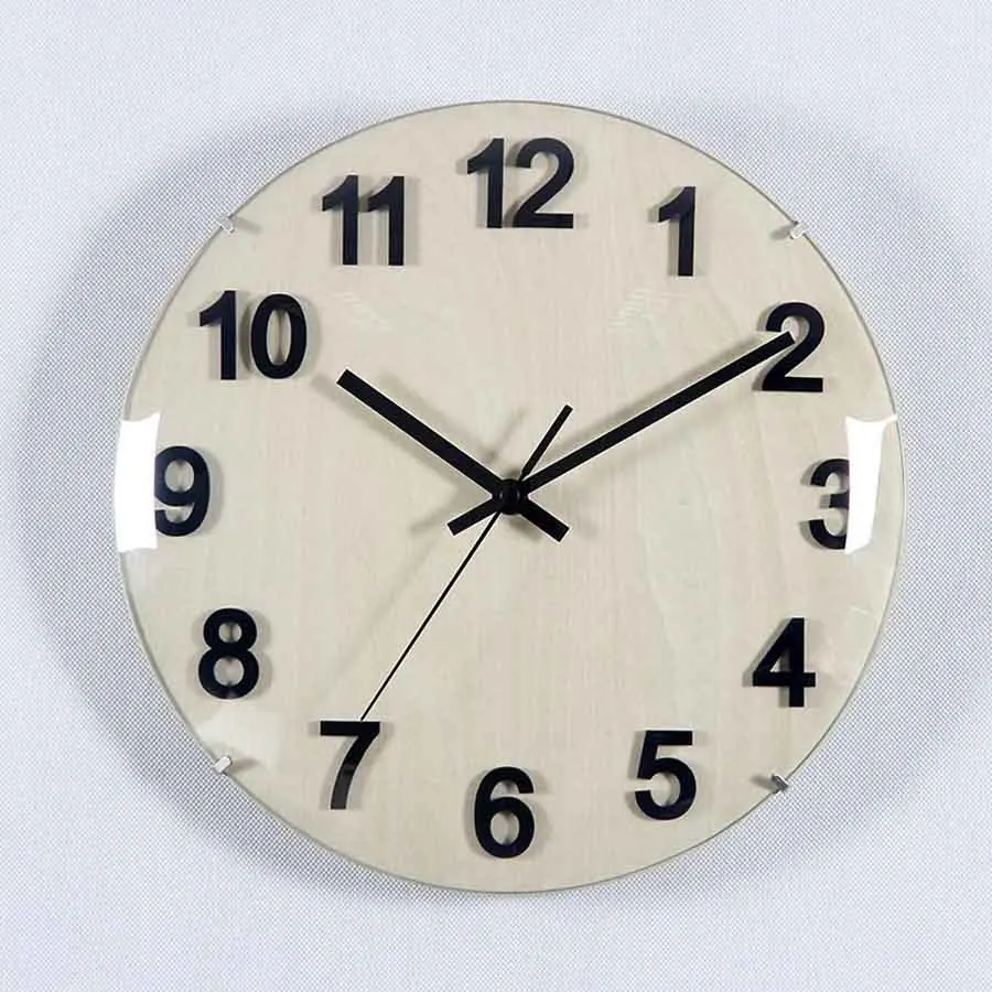 Convex Glass Wall Clock Simple Modern Design Minimalism Style Frameless