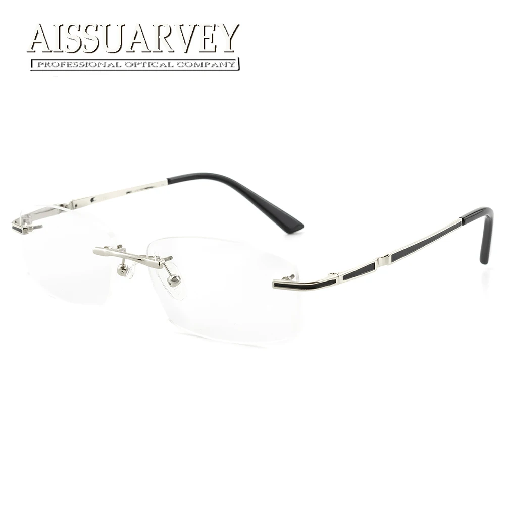 

Metal Rimless Eyeglasses Frame for Men Optical Glasses Light Prescription Brand Designer Top Quality Eyewear Reading Business