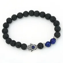 FAITHEASY натуральный вулкан светло-голубой Fortunellacrassifolia силовой Браслет Фатима пальмовые бусины энергетические браслеты с орнаментами