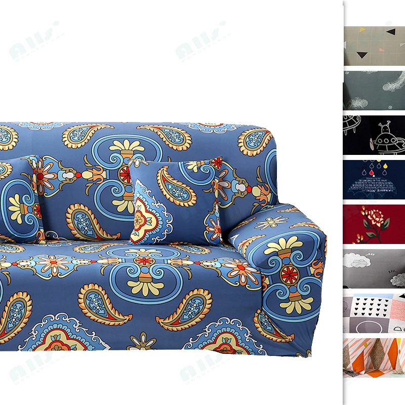 

Boho Style Sectional Stretch Sofa Covers Elastic Slipcovers All-inclusive Bohemian Sofa Towel