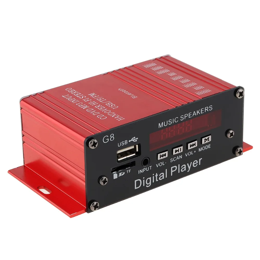 G8 2ch прочный Bluetooth автомобильный аудио усилитель мощности FM радио плеер с