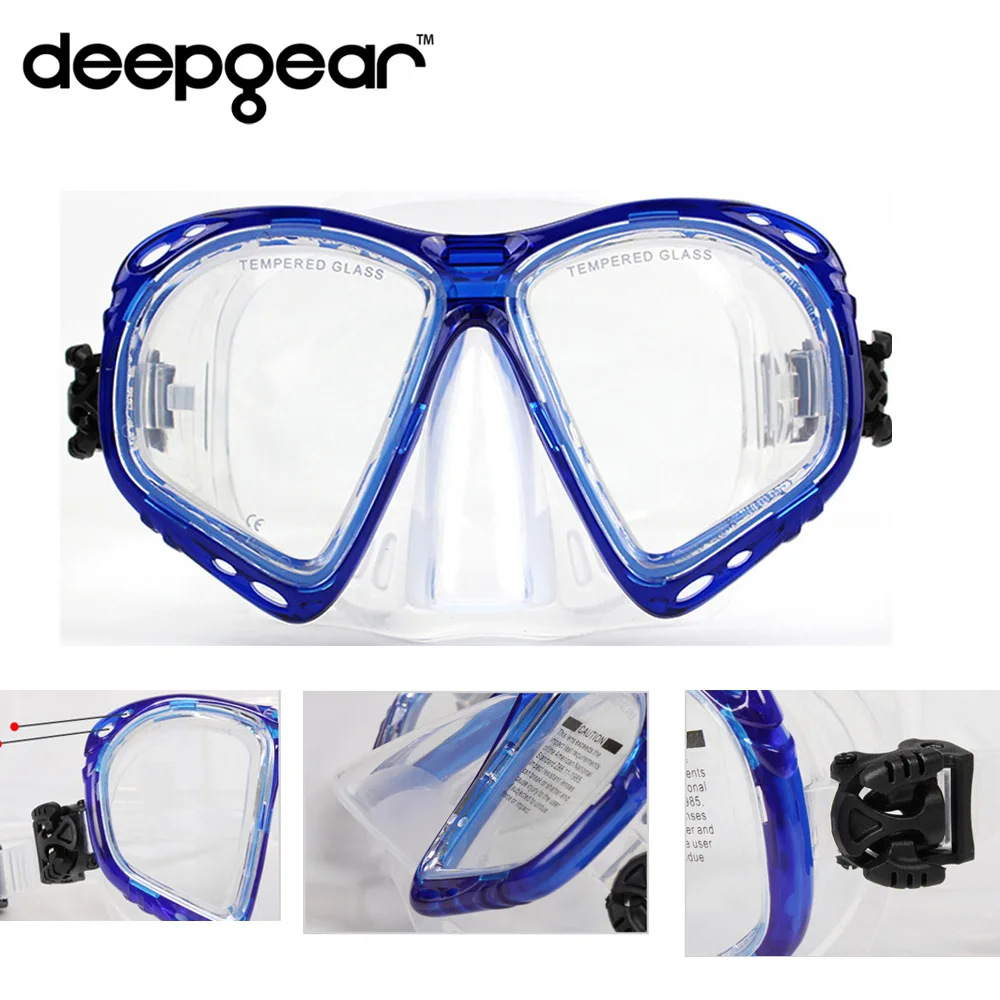 Профессиональная маска для подводного плавания Deepgear с двумя окошками из