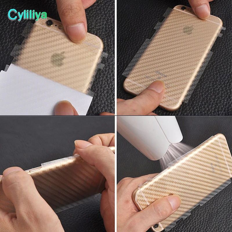 Для iphone X 8 Plus 3D чехол против отпечатков пальцев черный углерод волокно задняя защитная пленка наклейка наклейки для iphone 7 6s