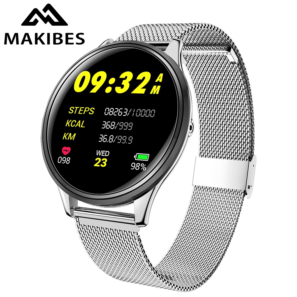 

Makibes F1 Smart Watch 1.3'' Toughened Glass Touch Screen Smartwatch Man Women Blood Pressure IP68 Waterproof Fitness Tracker