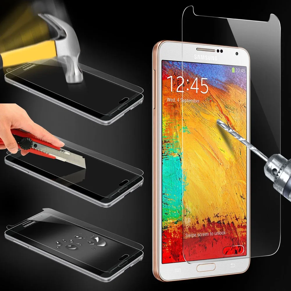 Высококачественное 9H закаленное стекло для Samsung Galaxy S2 S3 S4 S5 mini S6 Core Grand Neo i9060 A3 A5 J2 J3