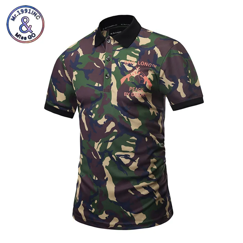 Mr.1991INC 2018 Camouflage POLO Shirts Men Summer Tops Print Gun Male ...