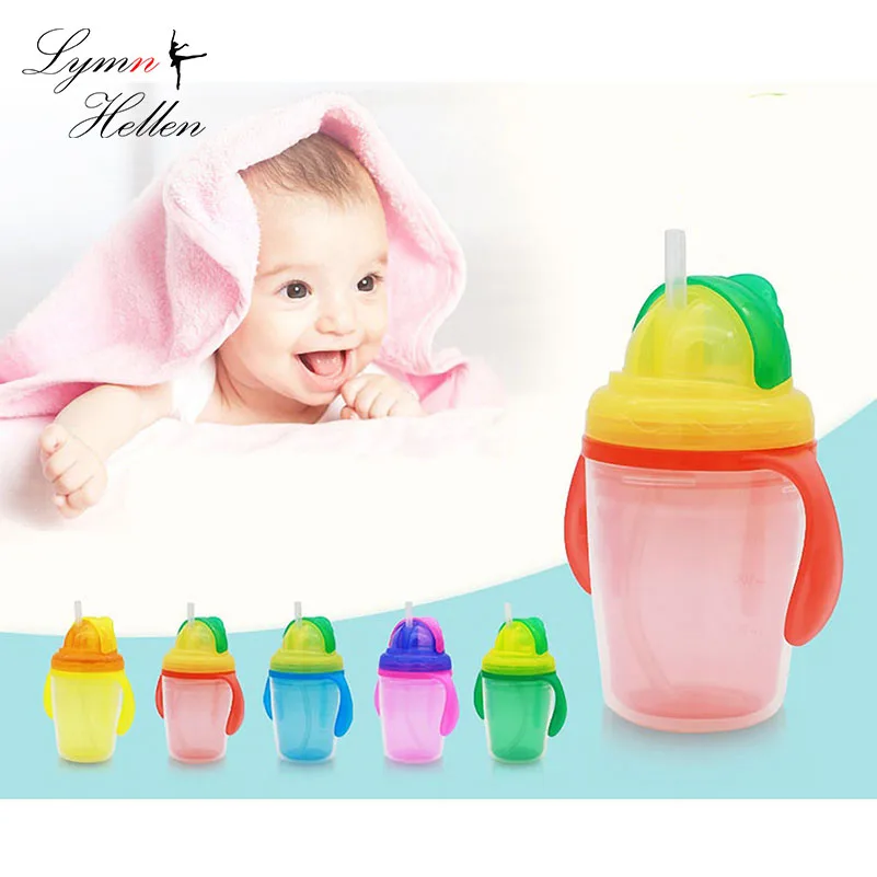 

230ML Baby Infant Water Bottle Children Straw Silicone Cup Feeding Drinking Double Layer Handle Toddler Training Feeding Cup