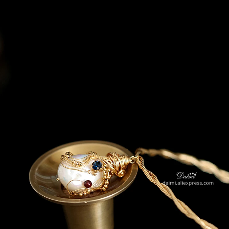 DMNFP353 дизайнерское Ювелирное колье Большая жемчужная подвеска в стиле барокко ожерелье Жемчужное Трендовое ожерелье лучший подарок для женщин