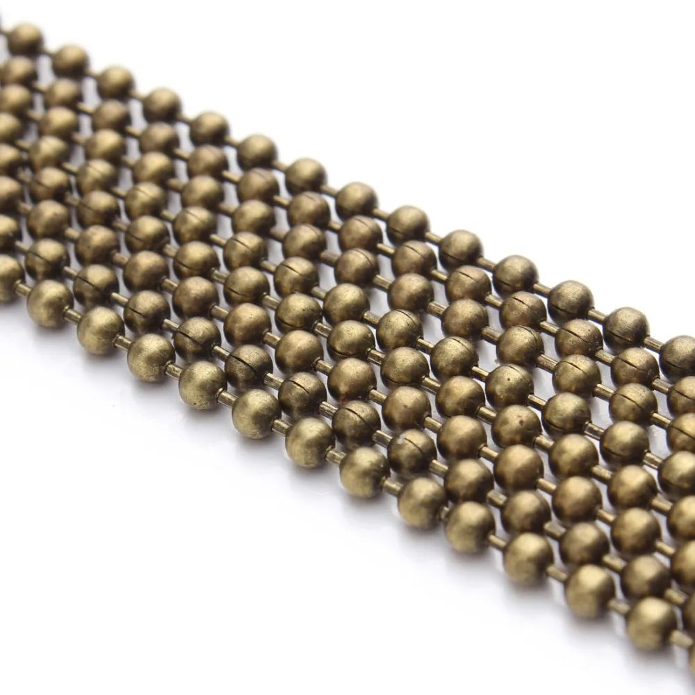 10meter/lot 1.2/1.5/2.0/2.4/3.2mm Antique Bronze Ball Chain Necklace Bulk for DIY Necklaces & Bracelets Jewelry Making Fingdings 50g 100g horse mixed charms pendants vintage antique bronze silver bracelets necklaces craft metal zinc alloy diy jewelry making