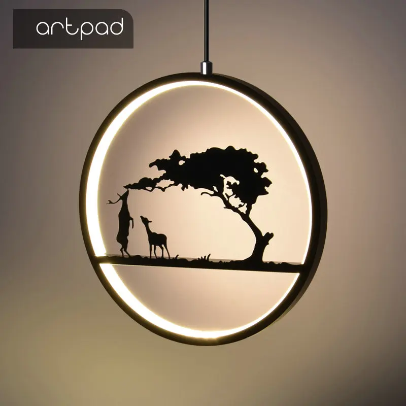 Круглый подвесной светильник Artpad для гостиной спальни с акриловым светодиодом