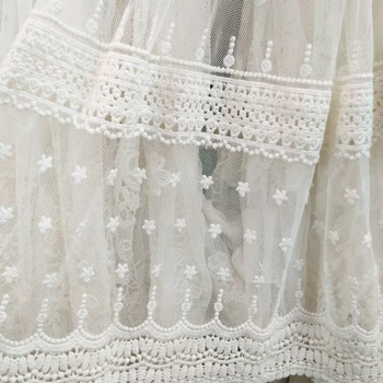 

off white embroidered lace fabrics, cotton embroidered off white lace fabric
