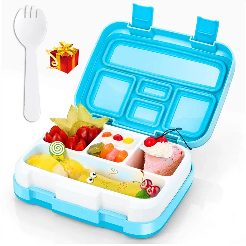 

800ML Lunch Box For Office School Kids Outdoor Camping Lunchbox Convenient Meal Prep Containers Plastic Bento Box With Spoon
