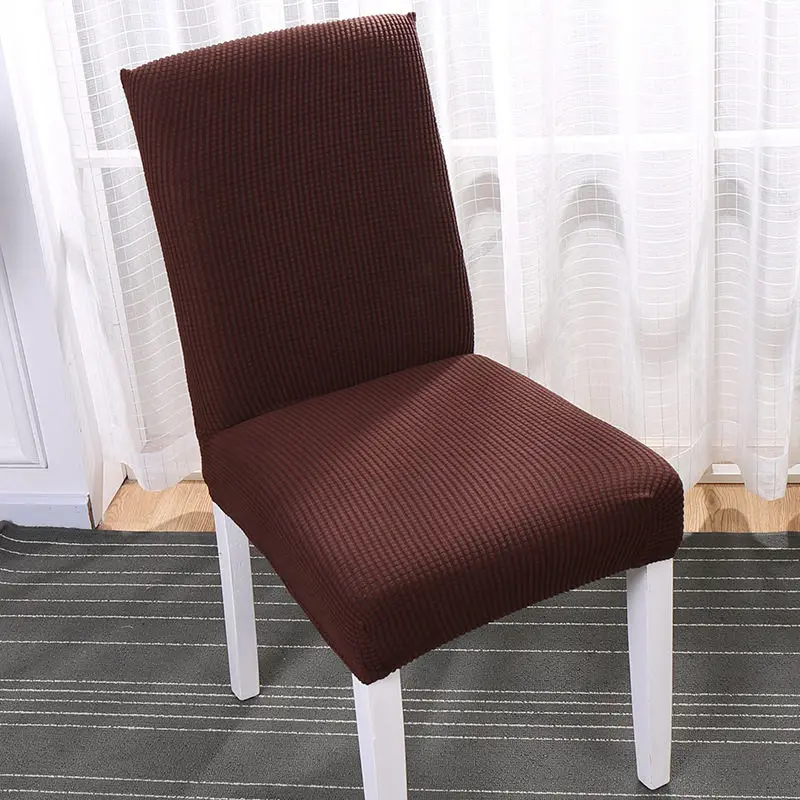 Простые чехлы для стульев в скандинавском стиле эластичный льняно-Хлопковый чехол для гостиничной столовой качественный съемный чехол для кухонного стула - Цвет: brown