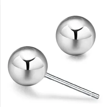 

TJP Wholesale Top Quality 925 Sterling Silver Earrings For Men Jewelry Simple Fashion Silver Balls Women Stud Earrings For Girl