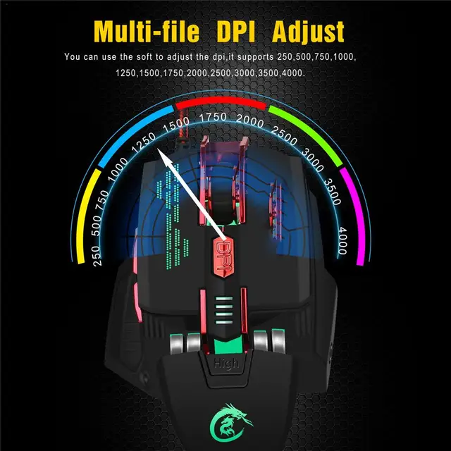 X200 Glow Macro Definition High-end Optical Gaming Mouse Wired Adjustable Report Rates 4000DPI LED Mice For PC