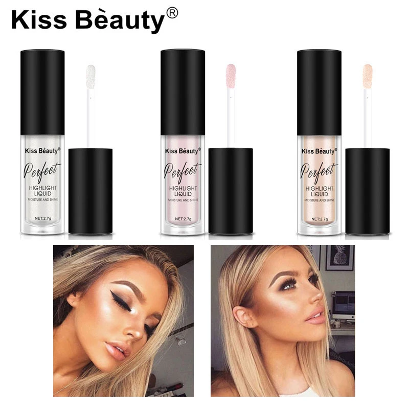 Бренд Kiss Beauty жидкий Хайлайтер для лица Макияж контур Осветляющий Мерцающая
