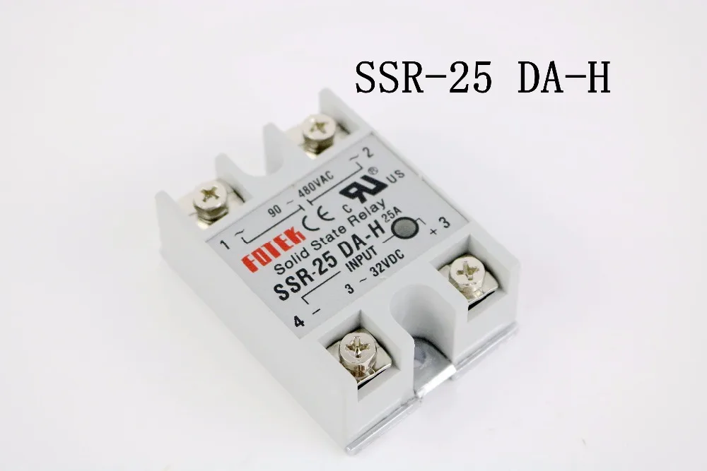 

90-480VAC to 3-32VDC 25A SSR-25DA-H Solid State Relay Module with Plastic Cover