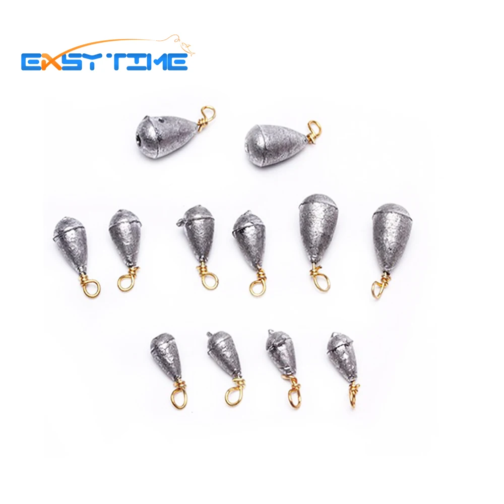 Easy Time 12pcs/Box Fish Lead Sinker Water Droplets Lead Weights Fishing Lead Sinkers Fishing