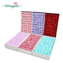 50 шт. красочные искусственные розы мыло цветок Свадебная вечеринка подарок ручной работы Лепесток Декор для ванной белый красный розовый синий фиолетовый романтический