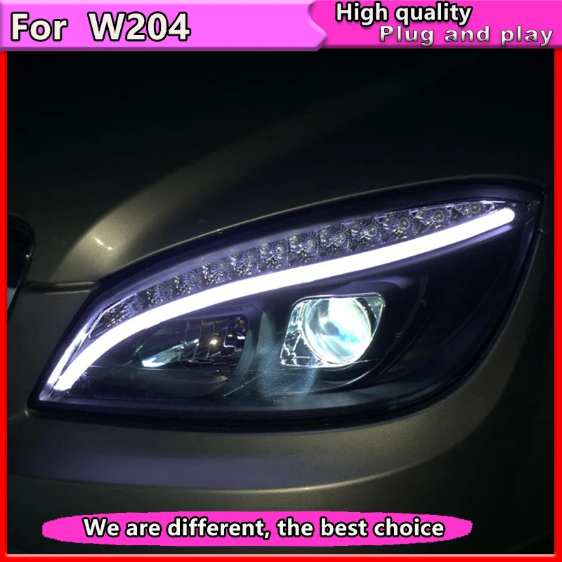 Автомобильный Стайлинг для Mercedes Benz W204 C180 C200 C260 фары 2007 2011 авто светодиодный DRL