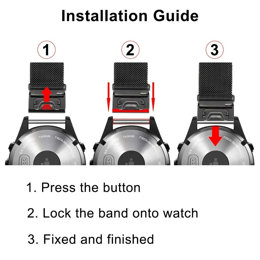 Ремешок для часов Garmin Fenix5X, металлический ремешок из нержавеющей стали для Garmin fenix 5S Plus, ремешок для Garmin Fenix 5, ремешок для быстрой посадки