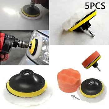 

5Pcs Buffing Pad Set Thread 3 inch Auto Car Polishing pad Kit for Car Polisher + Drill Adaptor M10 Power Tools accessories
