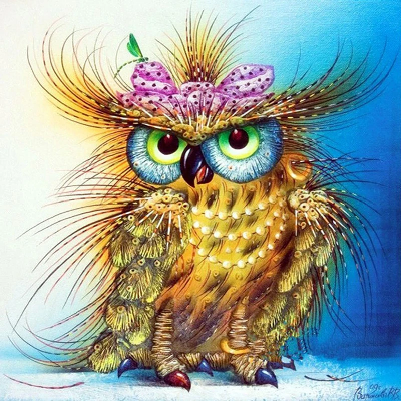 

100% DIY 5D Diamond Embroidery Art Color Owl Diamond Mosaic Patterns Rhinestone 3D Cube Round Diamond Painting Cross Stitch Kits
