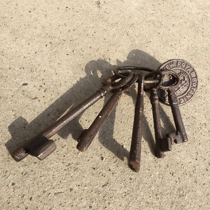 2 Sets Iron Key Set Old Style Jailer 1800s Slave Antique