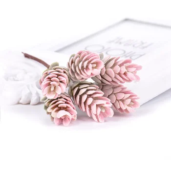 

6pcs color pine cone artificial flower pineapple artificial plant wedding home decoration DIY scrapbook gift box craft flower