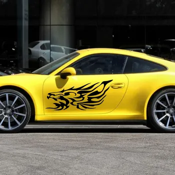

Car Animal Tiger flames 45'' Door Decals for 911 Vinyl Auto Motor stickers ZC1023 2pcs