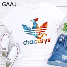 Эксклюзивный дракари футболка мать драконов футболка Khaleesi футболки для женщин Harajuku Игра престолов Графические футболки