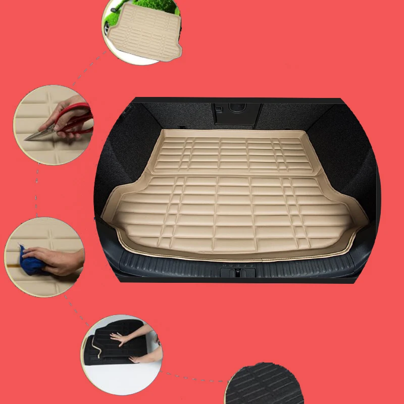 Car Trunk Mats Auto Boot Mat For Ford Focus Hatchback 2013.2014.2015.2016.High Quality 3D Carbon