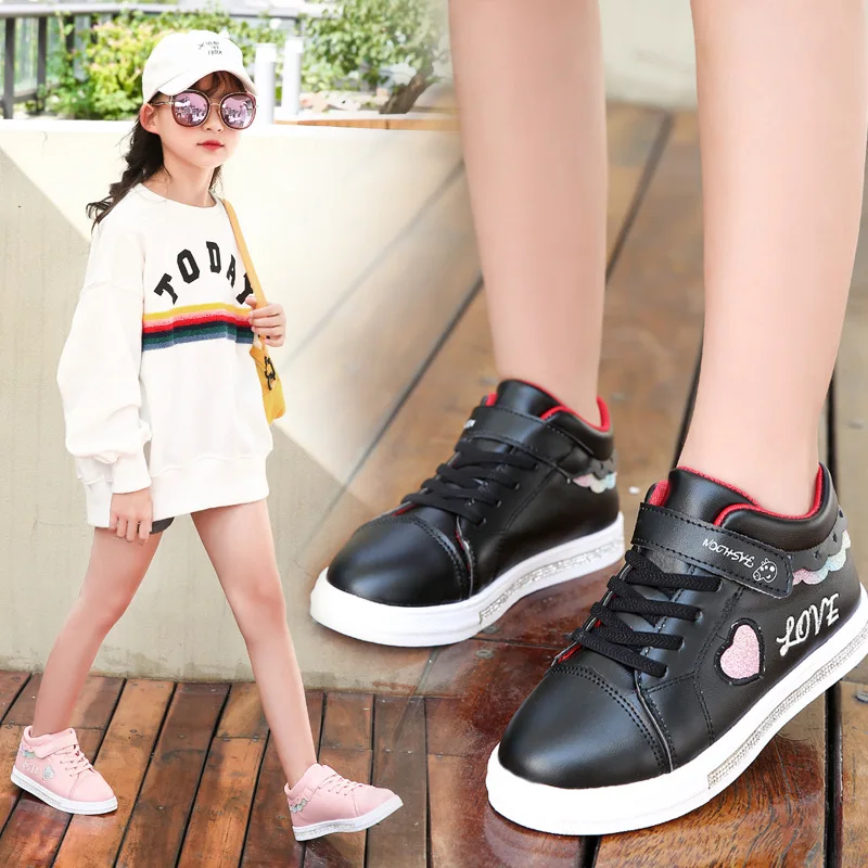 KRIATIV 2018 الخريف جديد أحذية الأطفال لفتاة طفل النعال تنيس الرضع الأطفال رياضية الأبيض شكل قلب الحب حذاء طفل