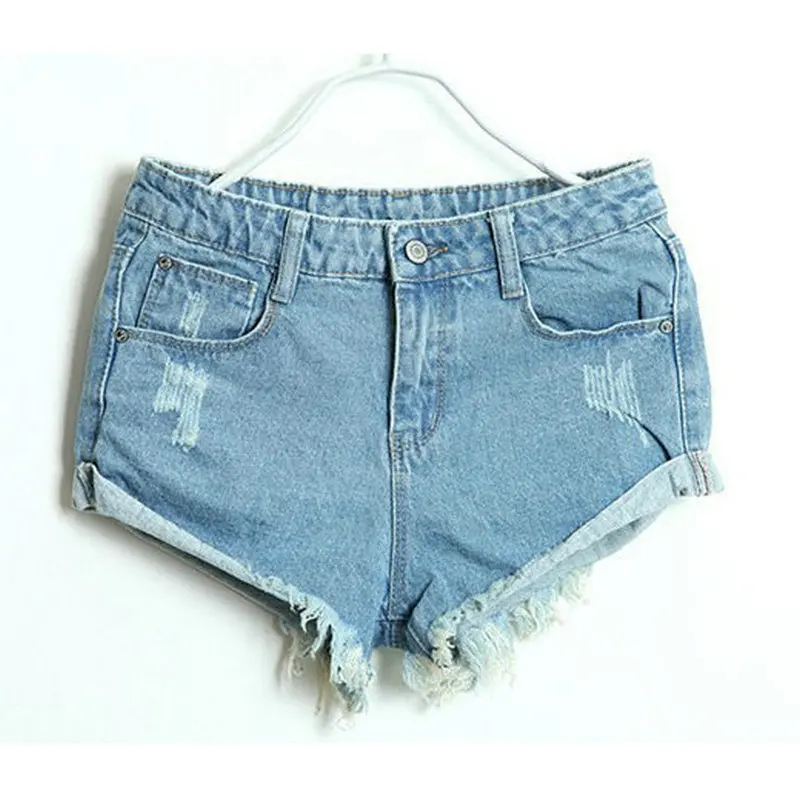 

New,Hole cuffs Washing Button Ultrashort mid Waist Denim Shorts,Women Jeans,2 Colors,Wholesale And Retail 821