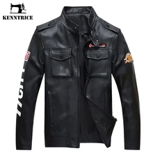 Kenntrice ВВС Пилот Курточка бомбер Для мужчин Аппликации Зима куртка пилота Повседневное одноцветное Пальто для будущих мам ветровка кожаное пальто плюс Размеры