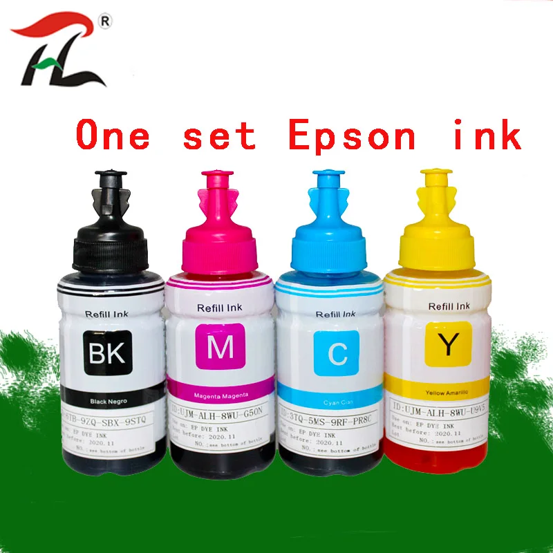 

Compatible dye based refill ink kit for Epson printer L100 L110 L120 L132 L200 L210 L222 L300 L312 L355 L350 L362 L366 L550