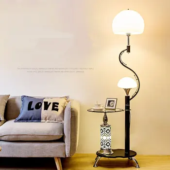 

The Modern Nordic 2 Lights Floor Lamp Living Room Bedroom Tea Table Standing Light Creative decor Bedside LED Lighting Fixtures