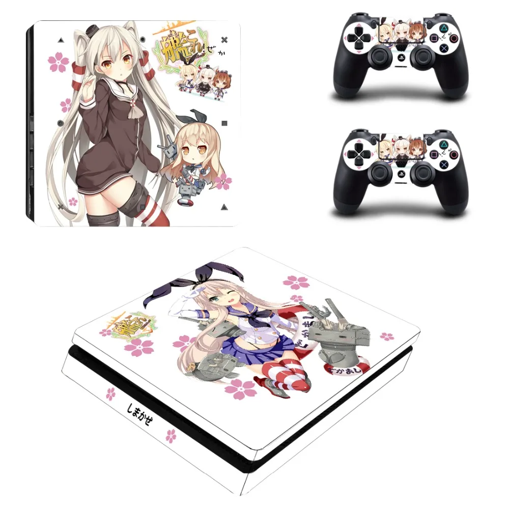 Аниме Cute Girl Kantai Коллекция PS4 Slim Skin Наклейка Виниловая наклейка для консоли Playstation 4