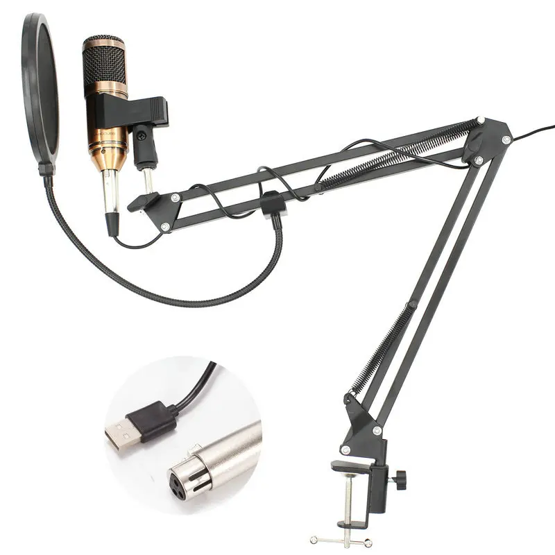 

BM 800 USB Microphone For Computer Condenser Studio Karaoke Mic For PC NB-35 Suspension Arm Pop Filter Upgraded From BM800