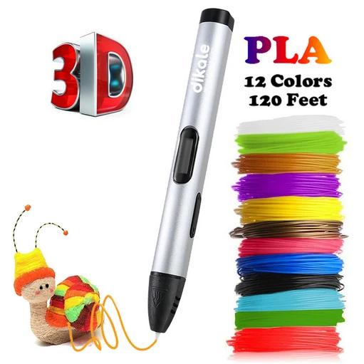 Dikale 3D Ручка DIY 3D печать карандаш PLA нити Три D ручки для рисования Impresora 3D Imprimant Stift подарок для детей и взрослых креативные игрушки - Цвет: UK Plug 36m 12Color