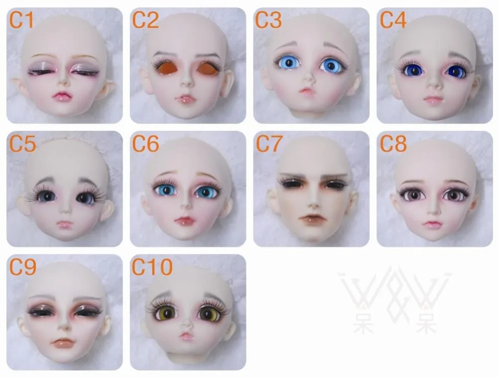 Макияж для 1/6 1/4 1/3 шкала BJD головка BJD/Аксессуары для кукол SD просто макияж. Не включенные глаза, ресницы и голова 18D1160-M