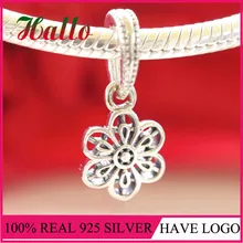 Цветочная Маргаритка кружево Висячие шармы бисера Fit браслет серебро 925 breloques perles pour la изготовление de bijoux