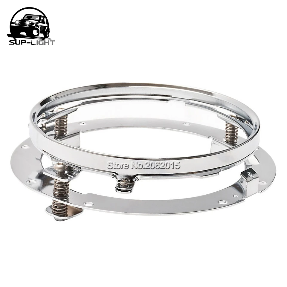 7" LED Headlight Bezel Silver Headlamp Bracket Mount Ring For Harley Touring FLD 7" LED Headlight Bezel Silver Headlamp Bracket Mount Ring For Harley Touring FLD
