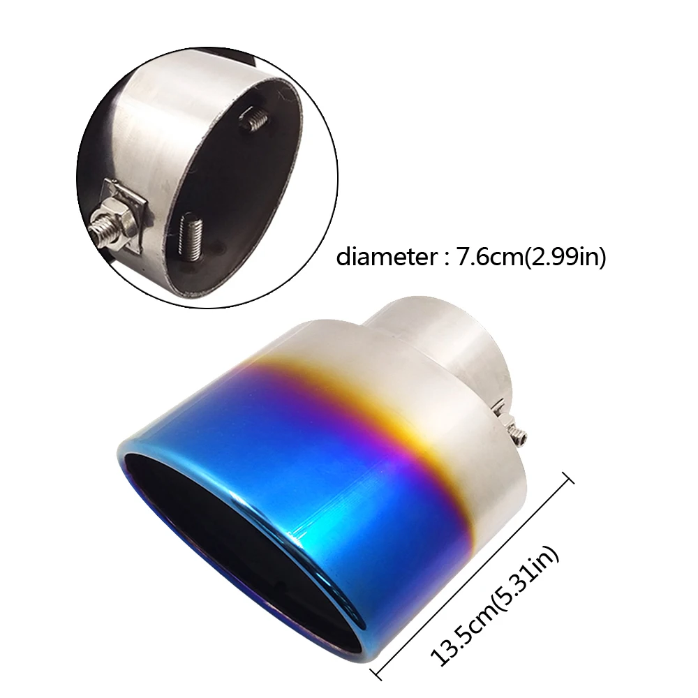 

For Honda VEZEL Car Auto Round Exhaust Muffler Tip Stainless Steel Pipe Chrome Trim Modified Car Rear Tail Throat Liner Exhause