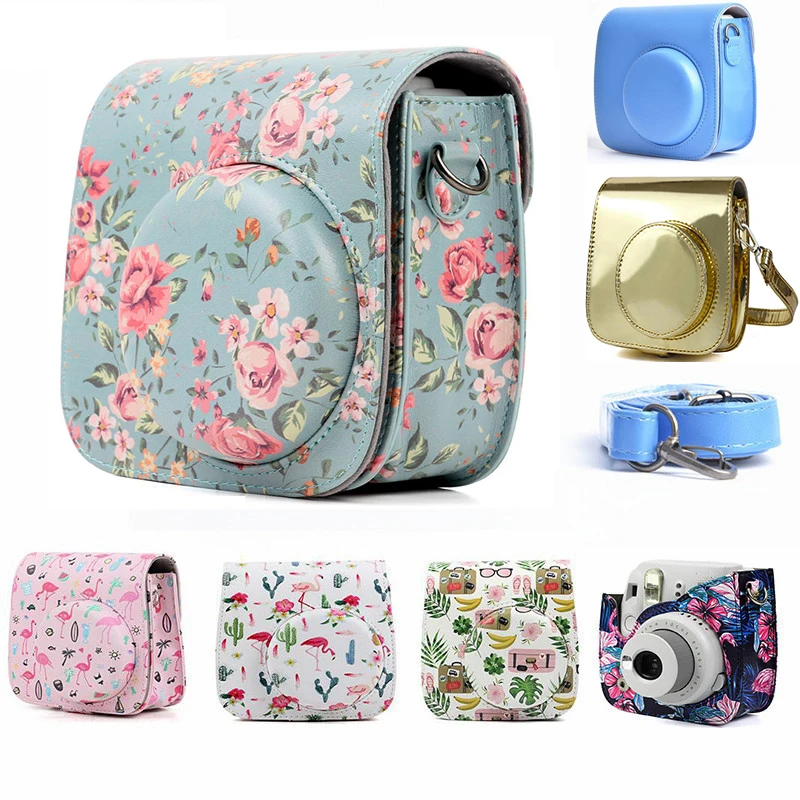 

Leather Camera Bag For Fujifilm Instax Mini 8 8+ mini 9 cases Small Compact Camera Backpack Protect Case Pouch