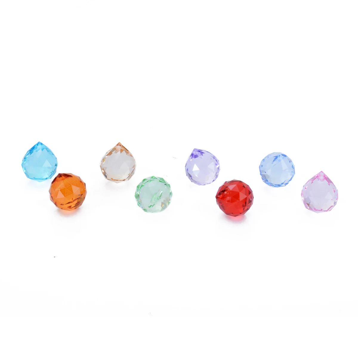 8Pcs Crystal Lighting Pendant Rainbow Chandelier Light Lamp Part Ball Prisms Suncatcher Pendant Hanging Drop Home Ornament