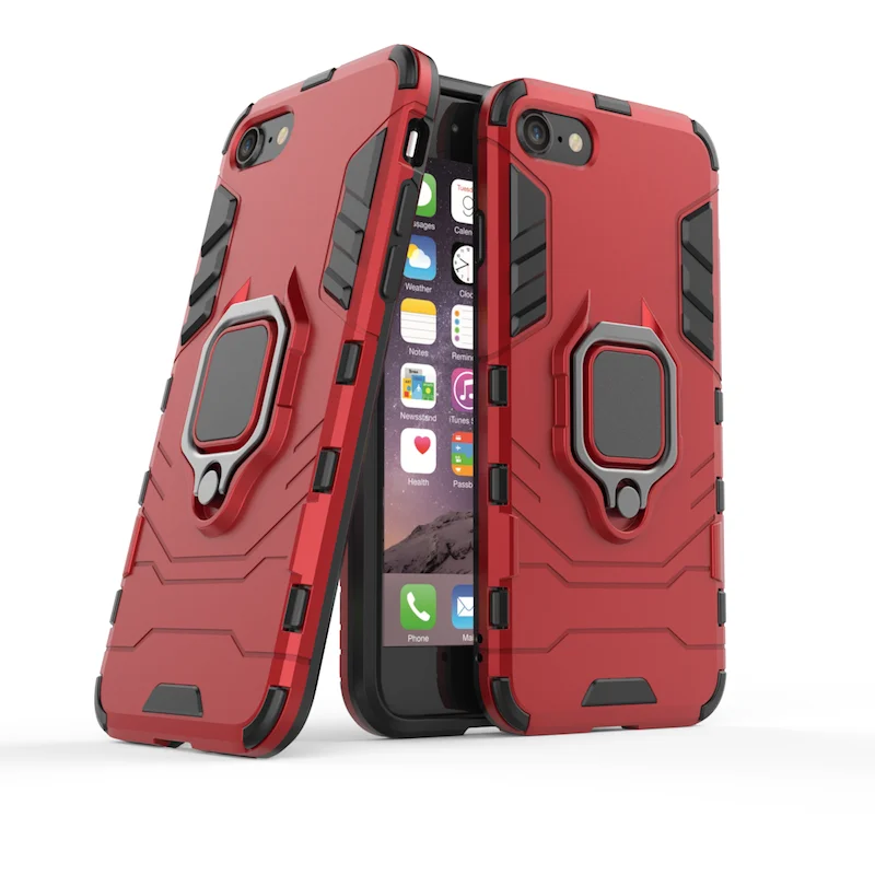 

Magnetic Ring Cases For iPhone 7 Cases iPhone 7 Plus Cases Iron Man Cover With Kickstand With Finger Ring Protective Back Cover
