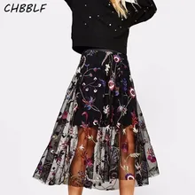 Весна и лето новое поступление красное вино печати плиссированные юбки женские цветочные юбки HJH1282