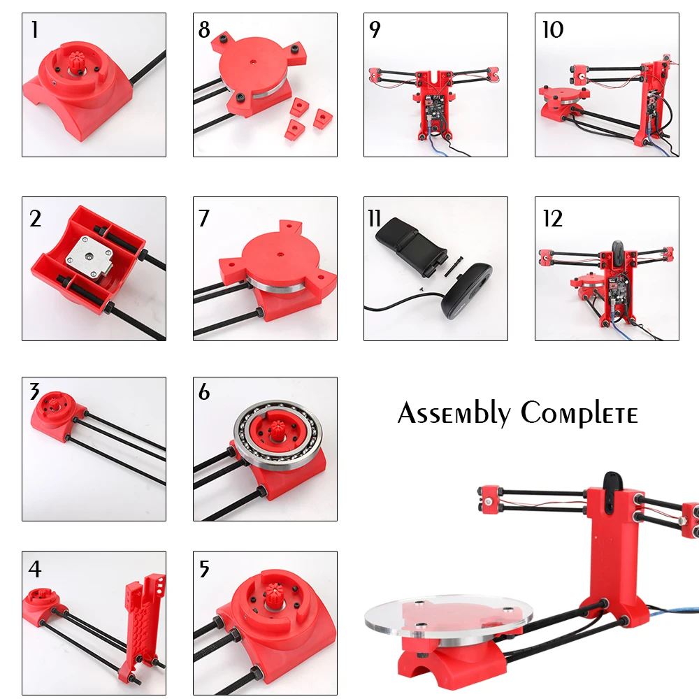 3D сканер DIY kit Reprap 3D с открытым исходным кодом портативный 3D сканер для 3d принтера Высокоточный Настольный Базовый комплект