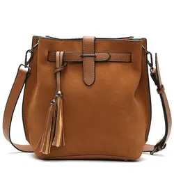 Kajie 2019 женская кожаная сумка-мешок зимние сумки роскошные женские сумочки с кисточкой сумка-мессенджер сумка на плечо в стиле ретро